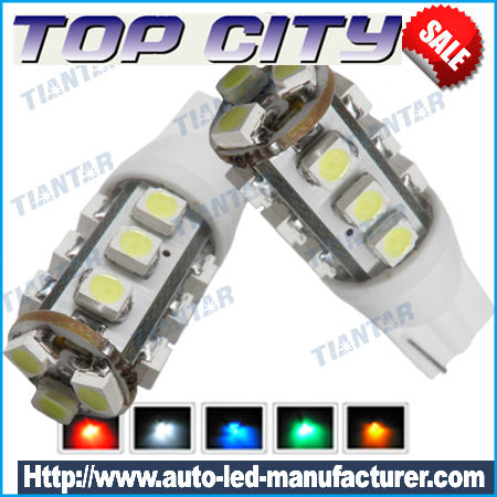 Topcity 360-Degree Shine 15-SMD 3528 T10 W5W Wedge Light LED Bulbs 158 168 175 194 2825 2827 - T10, 168, 194 LED